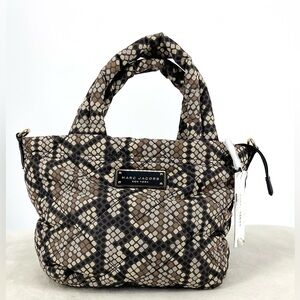 Marc Jacobs Quilted Mini Tote – Snakeskin Print Nylon Shoulder Bag – NWT